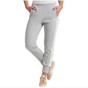 Puma grey white stripe sweatpants joggers NWT
